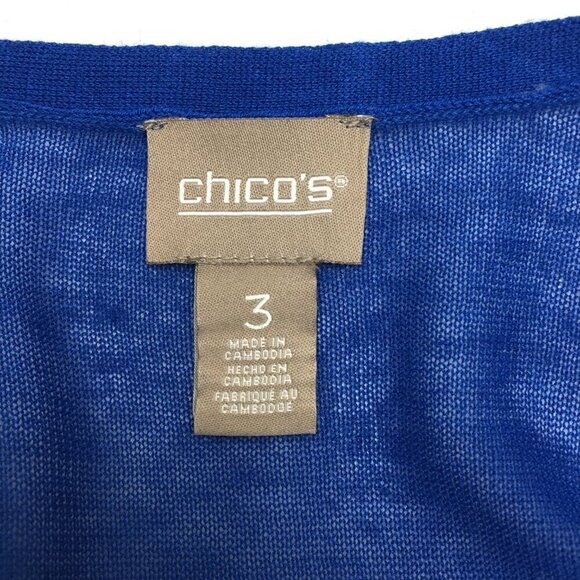 NEW Chico's Blue Cardigan Sweater Lightweight Open Front or Ties size Large - Picture 8 of 10